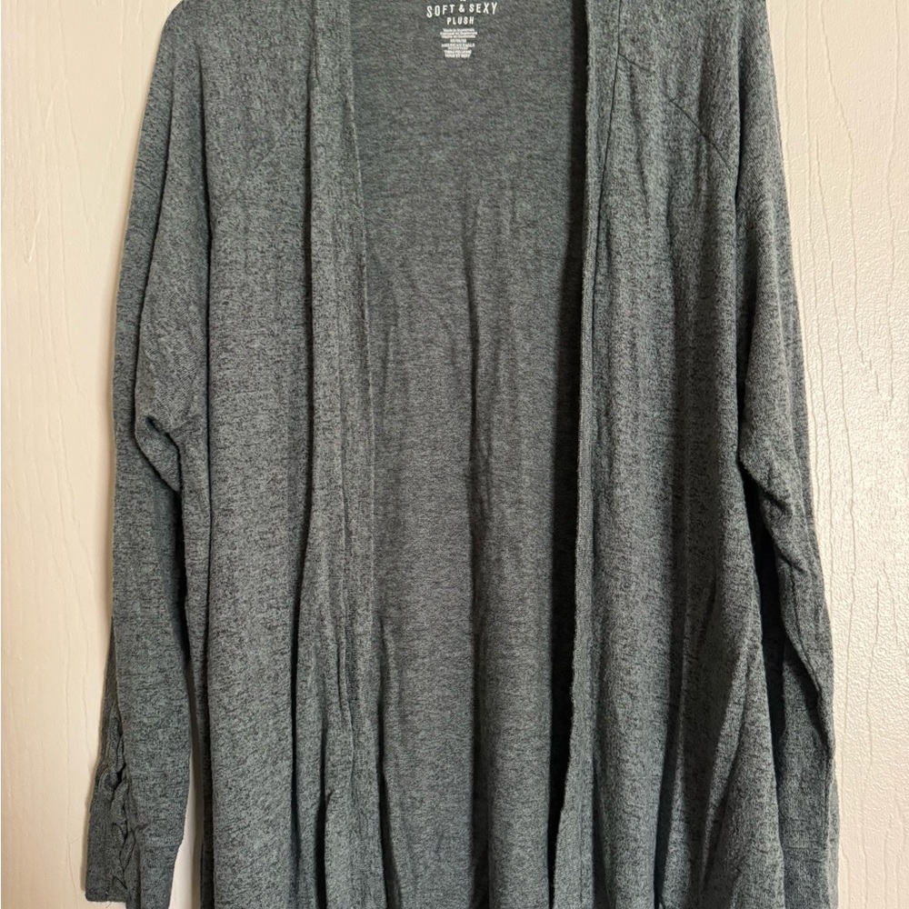 Women's Open-Front Cardigan - Heathered Teal